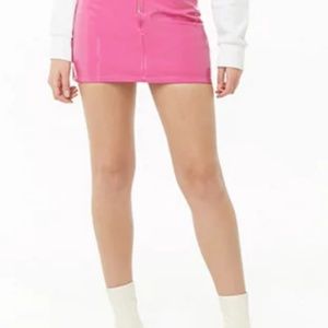 Forever 21 Pink Leather Zip Up Mini Skirt